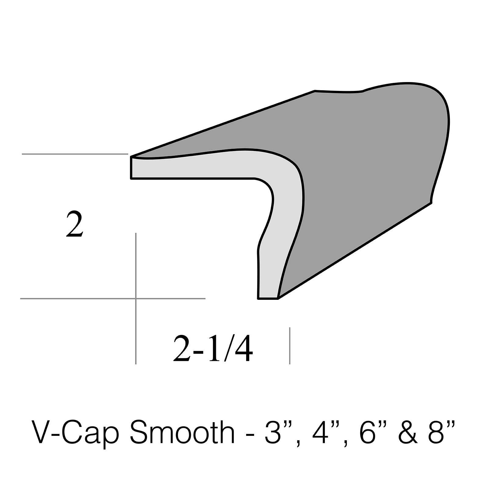 3 Inch Cap Tile V-Cap, Smooth – McIntyre Tile